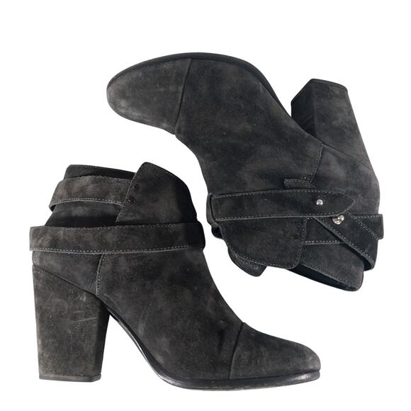 RAG & BONE, NYC! STORMY GRAT GENUINE SUEDE LEATHER DUAL WRAP ANKLE BOOTS! SZ 8M - Picture 7 of 10